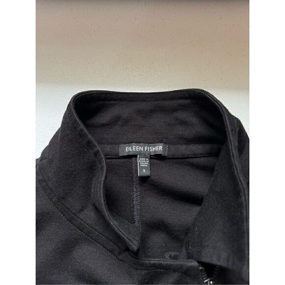 EILEEN FISHER women’s black ponte moto zipper jacket - Picture 4 of 7